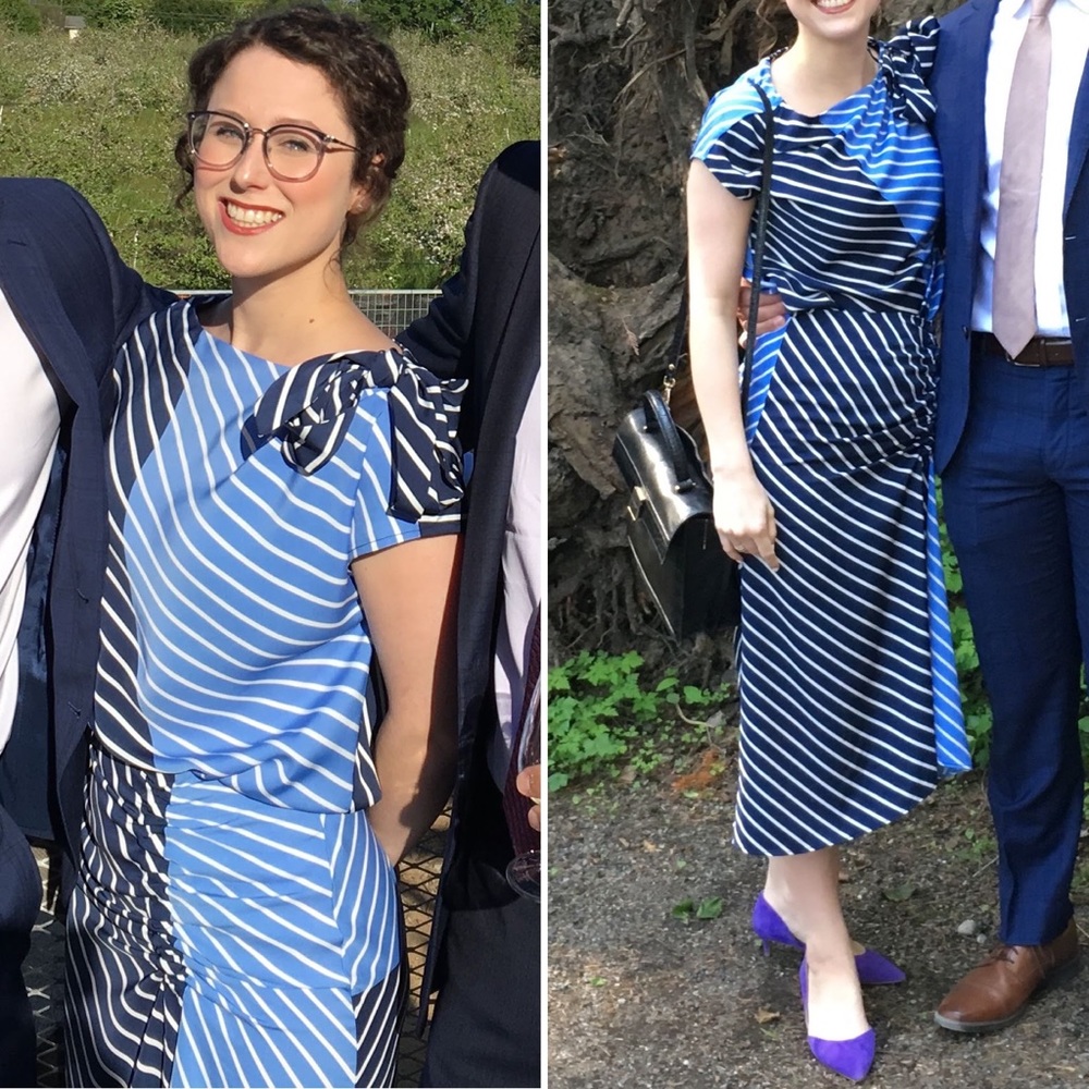 Bleue stripped matching top and skirt